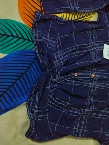 Navy Blue Dotted Line Top