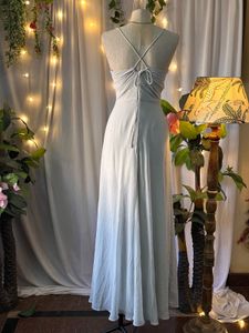 Elegant Light Blue Maxi Dress