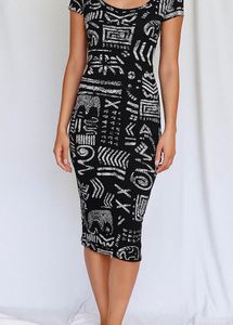 Patterned Bodycon Dress