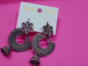 Boho Silver Drop Earrings Combo Of 2