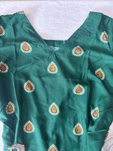 Green Printed Short Kurti