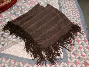 Fringed Brown Poncho