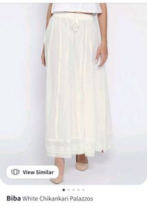 Biba Chikankari Pallazo - White Cotton