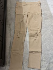 Ripped Beige Jeggings