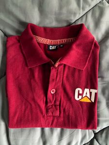CAT Burgundy Polo Shirt - Size M