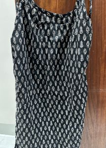 Gujrati Casual Black and White Printed Dress