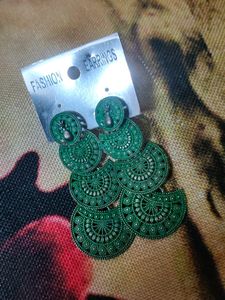 Green Jhumka Earrings