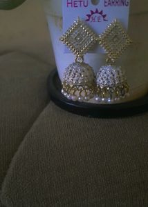 White Jhumkas