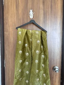 Olive Green Embroidered Kurta Set