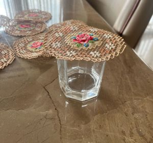 Set Of 8 Cutwork Coasters/unused