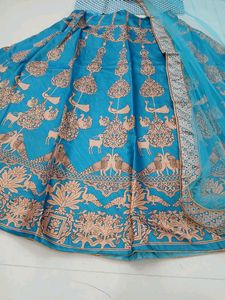 Printed Crepe Lehenga Choli With Net Dupatta