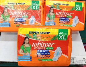 Whisper Choice Ultra XL (40 Pads) Set of 3
