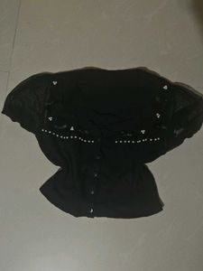Black net top