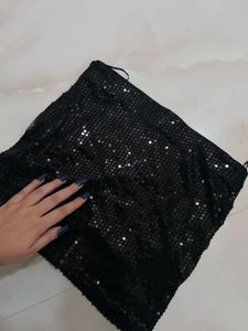 Sparkly Black Sequin Mini Skirt