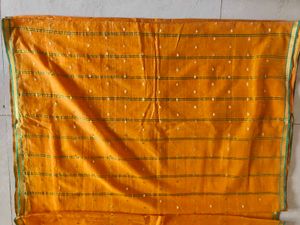 Mustard Yellow Chanderi Silk Saree