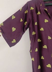 Maroon Heart Print Co-ord Set | Stylish