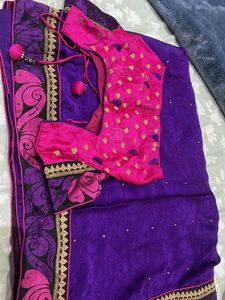 Elegant Purple Saree with Blouse