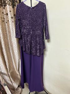 Sparkly Purple Peplum Dress