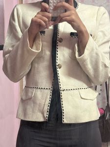 Vintage Cream & Black Trim Blazer