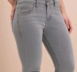 Women Gray Denim Jeans @stretch Jean