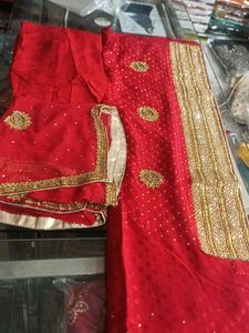 Red & Gold Embellished Salwar Kameez