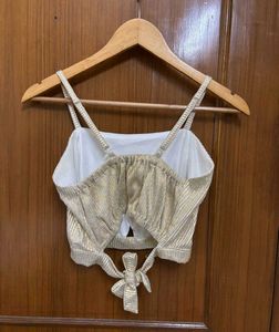 Metallic Gold Cami Top/ Festive Blouse