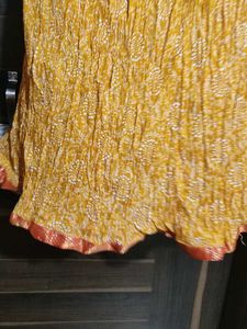 Yellow Bandhani Print Skirt