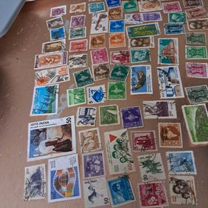 70 Vintage Indian Stamp Collection