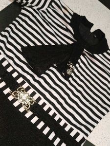 Striped Cold Shoulder Dress