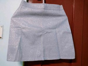 Sparkly Silver Mini Skirt