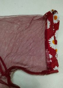 Maroon Sheer Nightsuit