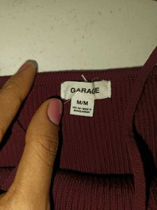 Burgundy Cold Shoulder Top