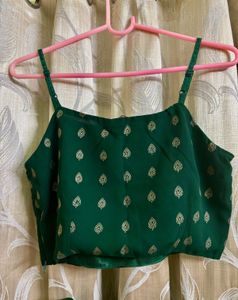 Green Polka Dot Crop Top &amp; Sharara Set