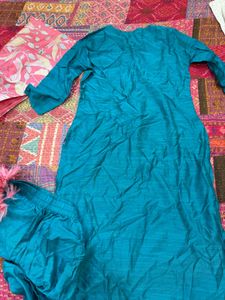Teal Embroidered Kurta Set
