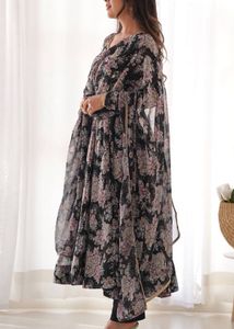 Black &amp; Pink Anarkali Kurta Set