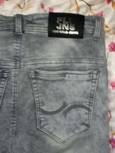 Distressed Gray Denim Jeans