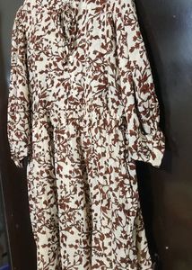 Brown🟤Floral Print Dress For Girl &amp; Woman Bust 44