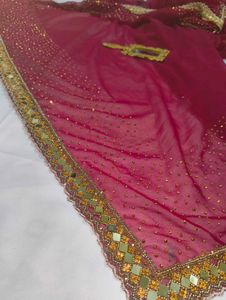 Elegant Maroon Embellished Saree