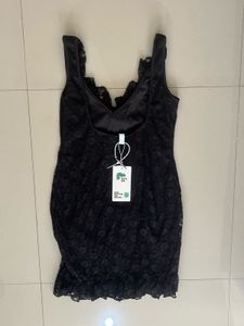 Elegant Black Lace Mini Dress