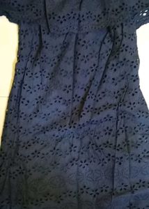 Noun Navy Blue Hakoba Patterned Dress