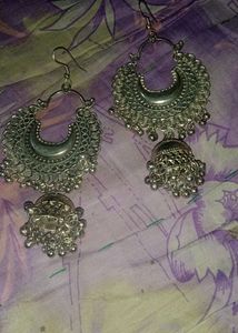 Silver Jhumka Earrings