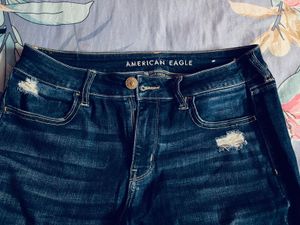 H&amp;M Crop Top , American Eagle Torn Jean