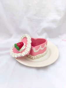 Handmade Heart shape Cake Clay Trinket
