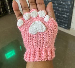 Crochet Catpaw Fingerless Gloves