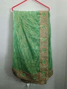 Green Embellished Saree