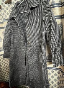 Checkered Peacoat Coated