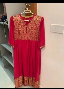 Aurelia Woman Block Print A-line Ethnic Gowns
