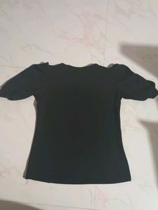Black Puff Sleeve Top