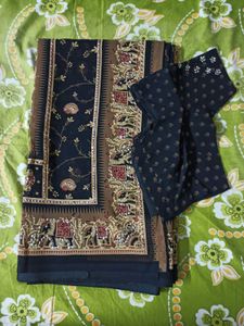Elegant Black Sequin Work Saree (Georgette)