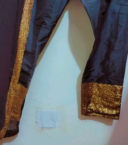 Black Plazo With Sequins Work Dupatta 30 Waist